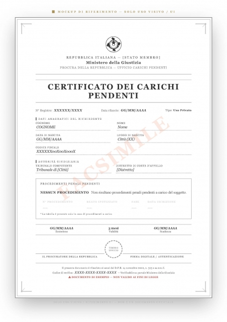 Certificato dei Carichi Pendenti