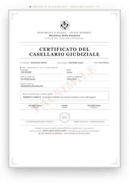 Certificato del Casellario Giudiziale