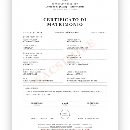 Certificato di Matrimonio