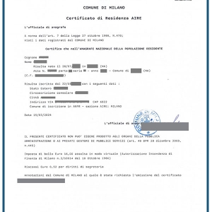Certificato AIRE