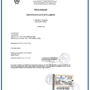 Certificato di stato libero