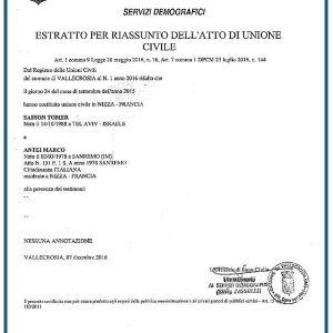 Certificato di unione civile